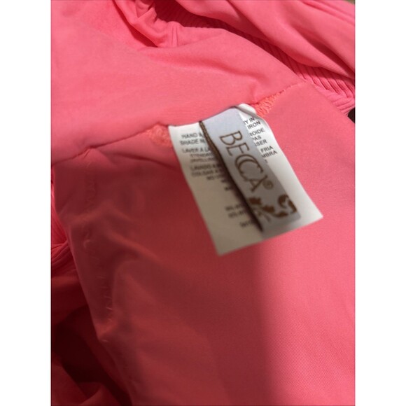 Becca Modern Edge High Cut One-Piece Swimsuit Size Large Coral Reef Color - Picture 5 of 6